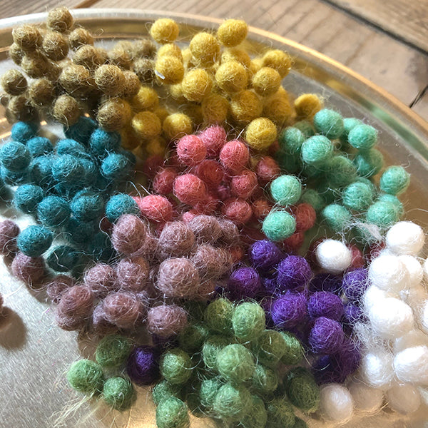 5mm 50 pieces Set of Nepal Pearl Colorful Wool Felt Ball Parts Solid Size Mix 50 pieces Set Felt Accessory Parts